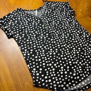 Rene Ricci Black White Polka Dots Top S Retro-Chic Romantic Old Money Parisian